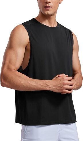 CRZ YOGA Men's Lightweight Tank Tops Quick Dry Sleeveless Athletic Running Workout Top Muscle Tee Shirts in Kuwait