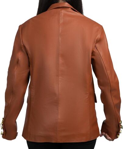 Schlau Classic 2 Women Leather Blazer -Lambskin jacket with Stylish Casual long Sleeves Coat Real Leather Jacket Women in Saudi Arabia