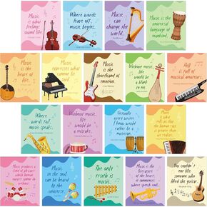 ملصقات موسيقى H1vojoxo للفصول الدراسية - 18 قطعة من ملصقات الفصول الدراسية الموسيقية لتعليم الموسيقى ملصق تحفيزي للفصول الدراسية ملصق الموسيقى الابتدائية موضوع الموسيقى التعليمية جدار الفن الطباعة للمدرسة الثانوية المتوسطة in Kuwait