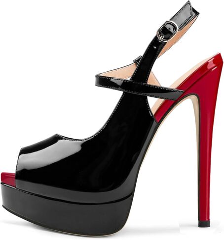 MERUMOTE Women's Slingback Shoes Peep Toe Platforms 6 inch Heels Bride Party Pumps in Saudi Arabia