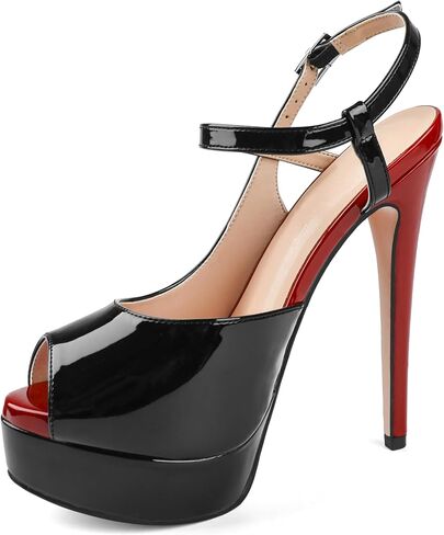 MERUMOTE Women's Slingback Shoes Peep Toe Platforms 6 inch Heels Bride Party Pumps in Saudi Arabia