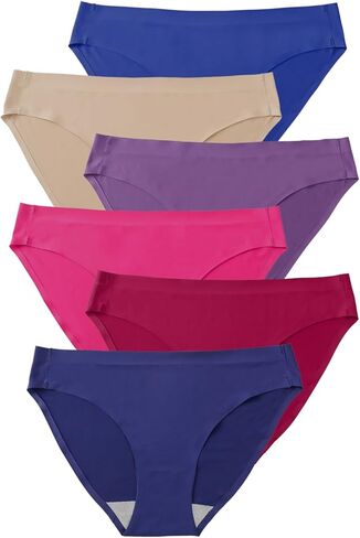 ملابس داخلية بيكيني نسائية من Bolivelan مكونة من 6 قطع بدون خياطة، لا تظهر سراويل داخلية قابلة للتمدد in Kuwait