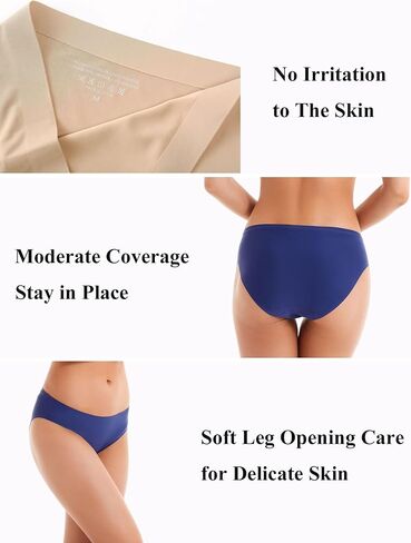 ملابس داخلية بيكيني نسائية من Bolivelan مكونة من 6 قطع بدون خياطة، لا تظهر سراويل داخلية قابلة للتمدد in Kuwait