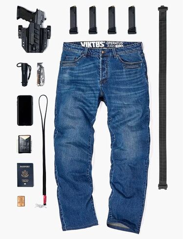 VIKTOS Men's Operatus XP Tactical Casual Durable Stretch Double Zip EDC Denim Jeans with Multi Pockets in Kuwait