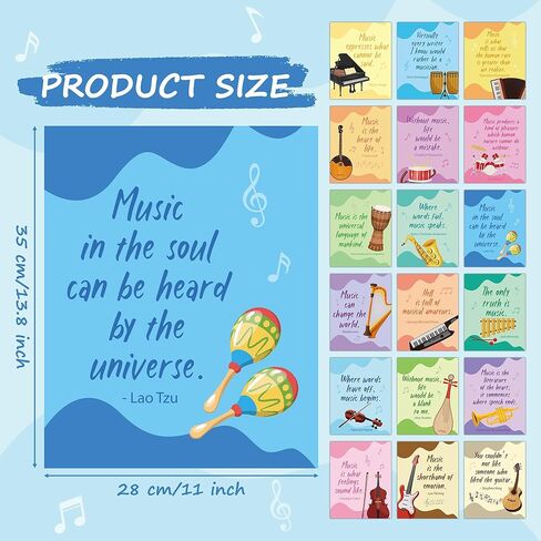 ملصقات موسيقى H1vojoxo للفصول الدراسية - 18 قطعة من ملصقات الفصول الدراسية الموسيقية لتعليم الموسيقى ملصق تحفيزي للفصول الدراسية ملصق الموسيقى الابتدائية موضوع الموسيقى التعليمية جدار الفن الطباعة للمدرسة الثانوية المتوسطة in Kuwait