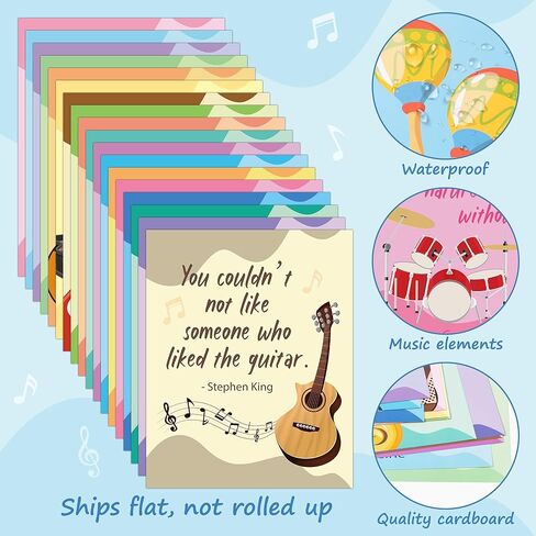 ملصقات موسيقى H1vojoxo للفصول الدراسية - 18 قطعة من ملصقات الفصول الدراسية الموسيقية لتعليم الموسيقى ملصق تحفيزي للفصول الدراسية ملصق الموسيقى الابتدائية موضوع الموسيقى التعليمية جدار الفن الطباعة للمدرسة الثانوية المتوسطة in Kuwait