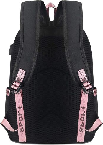 حقيبة ظهر للكمبيوتر المحمول Anime Haikyuu تناسب 15 بوصة حقيبة كتب سوداء مطبوعة حقيبة مدرسية للبنين والبنات حقيبة يومية للسفر مع منفذ شحن USB ومنفذ سماعة الرأس in Kuwait