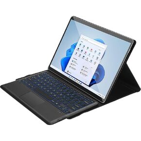 حافظة لوحة مفاتيح بلوتوث للحماية من SaharaCase مع لوحة ماوس لجهاز Microsoft Surface Pro 8 (2021) [ممتص للصدمات] حامل مدمج للحماية القوية ومضاد للانزلاق - أسود in Kuwait