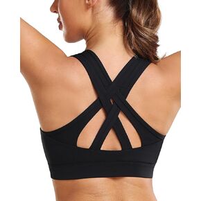 Luvrobes High Impact Sports Bra for Women Molded Cup Criss Cross Back Wirefree No Bounce Workout Gym Fitness Running