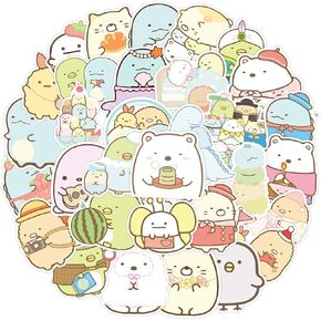 Kawaii Sumikko Sticker 50 Pcs Waterproof, Removable,Lovely,Beautiful,Stylish Teen Stickers, Suitable for Boys and Girls in Water Bottles, laptops, Phones,Guitar, Suitcase Durable Vinyl