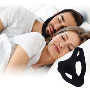 2 Pieces Anti Snoring Chin Strap, Adjustable and Breathable Snore Stopper Keep Mouth Closed Chin Strap for Reduce Snoring, Skin-Friendly Snoring Solution Comfortable Sleeping (Black)
