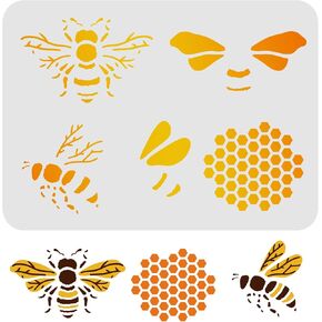 FINGERINSPIRE Bee Honeycomb Stencil in Large Sizes, 11.6x8.3 inch Reusable DIY Art Painting Honey Comb, Stencil Decoration Stencils for DIY Gifts DIY Shirts DIY Handmade Wall Painting in Kuwait
