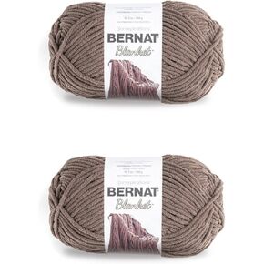 Bernat Blanket Taupe Yarn - 2 Pack of 300g/10.5oz - Polyester - 6 Super Bulky - 220 Yards - Knitting/Crochet