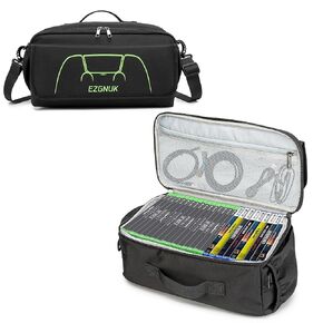 Ezgnuk Game Disc Storage Bag Can Accommodate at Least 22 Discs,Gaming Disk Carrying Case Compatible for PS5/PS4/PS4 Pro/PS3/Xbox One/Xbox 360//Xbox Series X/S, Can Store Game Controllers.(Black in Kuwait