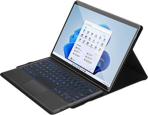 حافظة لوحة مفاتيح بلوتوث للحماية من SaharaCase مع لوحة ماوس لجهاز Microsoft Surface Pro 8 (2021) [ممتص للصدمات] حامل مدمج للحماية القوية ومضاد للانزلاق - أسود in Kuwait
