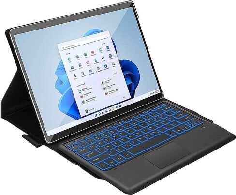 حافظة لوحة مفاتيح بلوتوث للحماية من SaharaCase مع لوحة ماوس لجهاز Microsoft Surface Pro 8 (2021) [ممتص للصدمات] حامل مدمج للحماية القوية ومضاد للانزلاق - أسود in Kuwait