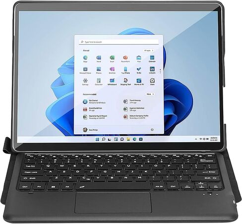 حافظة لوحة مفاتيح بلوتوث للحماية من SaharaCase مع لوحة ماوس لجهاز Microsoft Surface Pro 8 (2021) [ممتص للصدمات] حامل مدمج للحماية القوية ومضاد للانزلاق - أسود in Kuwait