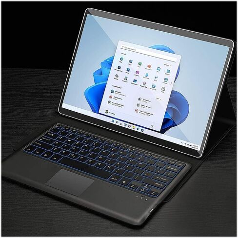 حافظة لوحة مفاتيح بلوتوث للحماية من SaharaCase مع لوحة ماوس لجهاز Microsoft Surface Pro 8 (2021) [ممتص للصدمات] حامل مدمج للحماية القوية ومضاد للانزلاق - أسود in Kuwait