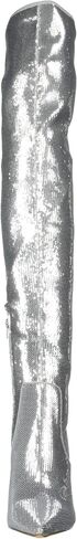 Steve Madden Women's Laddy Over-The-Knee Boot, Silver Sequin, 9.5 in Saudi Arabia