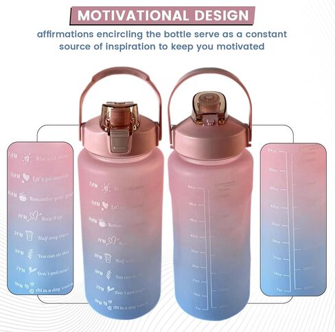 64 oz Motivational Water Bottle, Sports Water Bottle, Outdoors (Purple/Blue) in Saudi Arabia