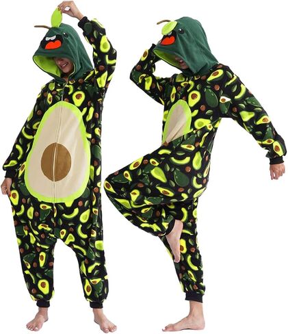 بيجامة فافالاد للبالغين من قطعة واحدة على شكل أفوكادو زي قطعة واحدة بيجامة تنكرية للنساء والرجال... in Kuwait