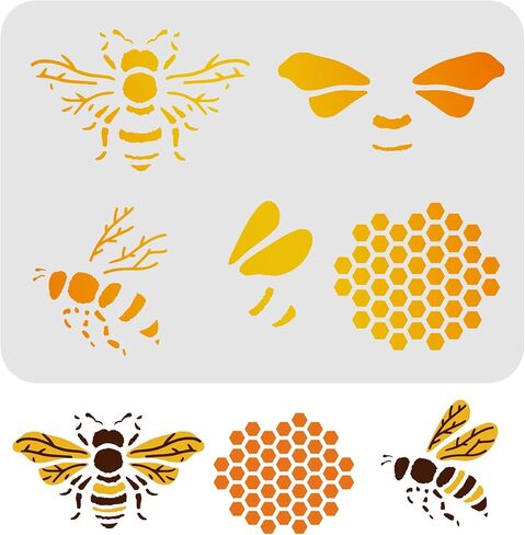 FINGERINSPIRE استنسل قرص العسل بأحجام كبيرة، 11.6 × 8.3 بوصة قابلة لإعادة الاستخدام DIY مشط العسل للرسم الفني، استنسل تزيين الاستنسل للهدايا DIY القمصان DIY لوحة الحائط المصنوعة يدويًا in Saudi Arabia
