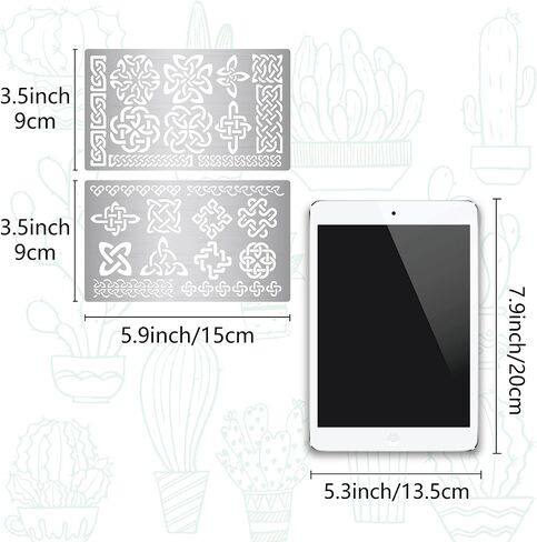 GORGECRAFT 2 Styles 6" Celtic Knot Stencil Viking Symbol Witchery Reusable Stainless Steel Flower Templates for Painting on Wood Wall Canvas Furniture Pyrography Engraving Crafts Home Decorations in Saudi Arabia