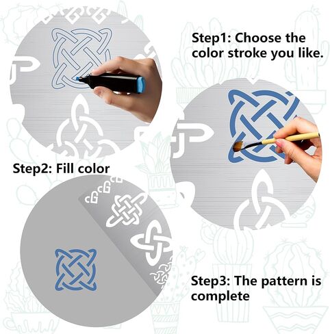 GORGECRAFT 2 Styles 6" Celtic Knot Stencil Viking Symbol Witchery Reusable Stainless Steel Flower Templates for Painting on Wood Wall Canvas Furniture Pyrography Engraving Crafts Home Decorations in Saudi Arabia