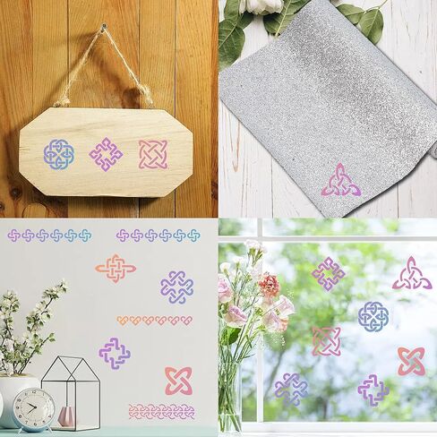 GORGECRAFT 2 Styles 6" Celtic Knot Stencil Viking Symbol Witchery Reusable Stainless Steel Flower Templates for Painting on Wood Wall Canvas Furniture Pyrography Engraving Crafts Home Decorations in Saudi Arabia