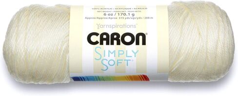 Caron Simply Soft Yarn - 6 Pack with Pattern Cards in Color (Off White) in Saudi Arabia