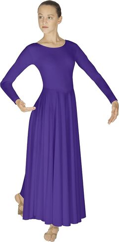 Eurotard Womens 13524 Long Sleeve Worship Praise Liturgical Full Dance Dress in Kuwait