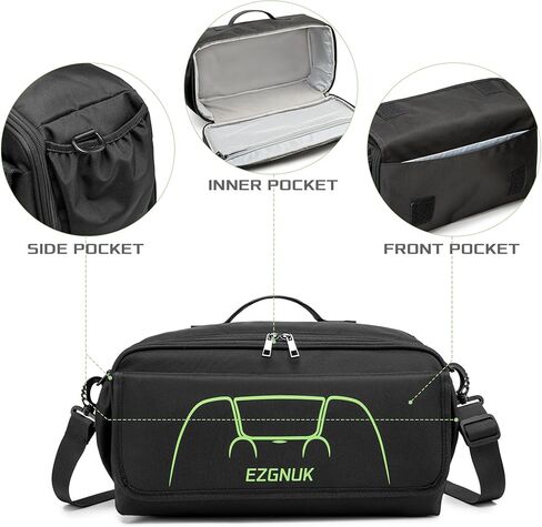 Ezgnuk Game Disc Storage Bag Can Accommodate at Least 22 Discs,Gaming Disk Carrying Case Compatible for PS5/PS4/PS4 Pro/PS3/Xbox One/Xbox 360//Xbox Series X/S, Can Store Game Controllers.(Black in Kuwait