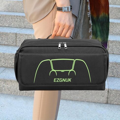 Ezgnuk Game Disc Storage Bag Can Accommodate at Least 22 Discs,Gaming Disk Carrying Case Compatible for PS5/PS4/PS4 Pro/PS3/Xbox One/Xbox 360//Xbox Series X/S, Can Store Game Controllers.(Black in Kuwait