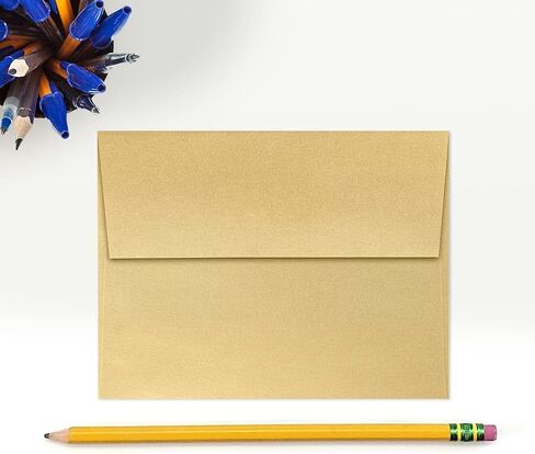 مظاريف دعوة LUXPaper A2 | قشر واضغط | 4 3/8 بوصة × 5 3/4 بوصة | أشقر ذهبي ميتاليك | 80 رطل. نص | 50 الكمية in Saudi Arabia