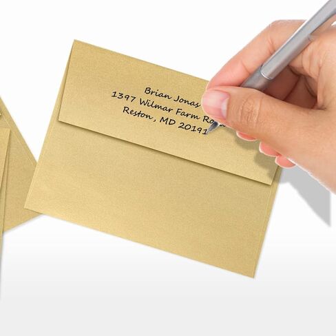 مظاريف دعوة LUXPaper A2 | قشر واضغط | 4 3/8 بوصة × 5 3/4 بوصة | أشقر ذهبي ميتاليك | 80 رطل. نص | 50 الكمية in Saudi Arabia