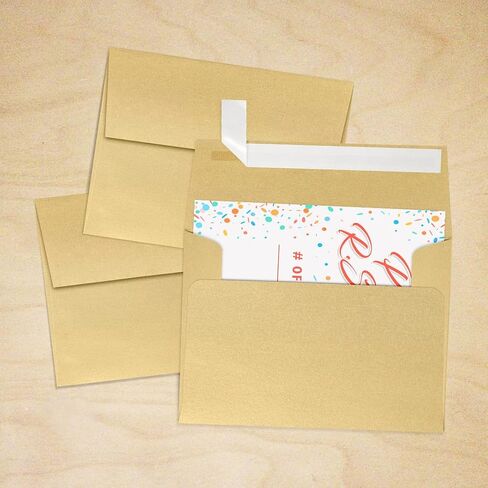 مظاريف دعوة LUXPaper A2 | قشر واضغط | 4 3/8 بوصة × 5 3/4 بوصة | أشقر ذهبي ميتاليك | 80 رطل. نص | 50 الكمية in Saudi Arabia