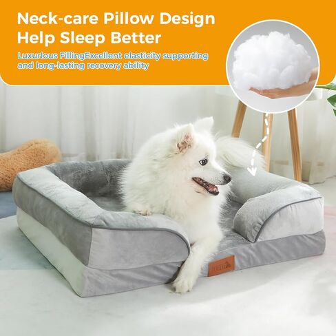أسرة الكلاب الكبيرة من جيما للكلاب الكبيرة الحجم، سرير أريكة للكلاب لتقويم العظام مع غطاء قابل للإزالة وسحاب، سرير أريكة للكلاب مقاوم للماء، أسرة للحيوانات الأليفة المنزلية in Kuwait
