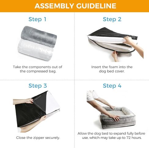 أسرة الكلاب الكبيرة من جيما للكلاب الكبيرة الحجم، سرير أريكة للكلاب لتقويم العظام مع غطاء قابل للإزالة وسحاب، سرير أريكة للكلاب مقاوم للماء، أسرة للحيوانات الأليفة المنزلية in Kuwait