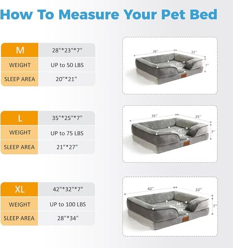 أسرة الكلاب الكبيرة من جيما للكلاب الكبيرة الحجم، سرير أريكة للكلاب لتقويم العظام مع غطاء قابل للإزالة وسحاب، سرير أريكة للكلاب مقاوم للماء، أسرة للحيوانات الأليفة المنزلية in Kuwait