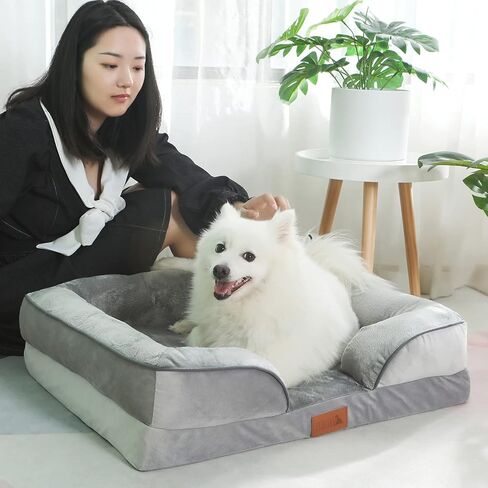 أسرة الكلاب الكبيرة من جيما للكلاب الكبيرة الحجم، سرير أريكة للكلاب لتقويم العظام مع غطاء قابل للإزالة وسحاب، سرير أريكة للكلاب مقاوم للماء، أسرة للحيوانات الأليفة المنزلية in Kuwait