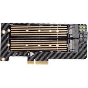 PCI-E Adapter Card B-Key+M-Key M.2 with NGFF+NVME Dual Interface, NGFF SSD Hard Disk Adapter Fast Heat Dissipation for PH02 Anwintek, Suitable for 2230/2242/ 2260/2280/ 22110