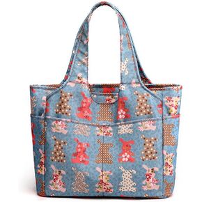 Lavogel Multi Pocket Tote Shoulder Bag Multi-function Nylon Shoulder Handbag Travel Purse Bags For Women