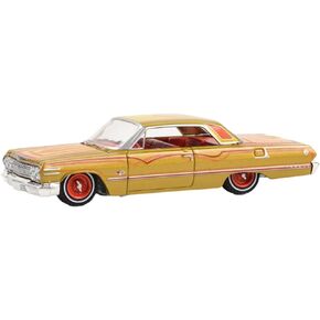 Collectibles Greenlight 63050-C California Lowriders Series 4-1963 Chevy Impala SS - Gold Metallic and Red 1/64 Scale