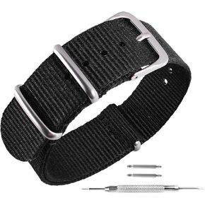 uEmoh Watch Straps, Quick Release Nylon Watch Bands for Men Women, Watch Bands of Multiple Colors & Width(18mm, 20mm, 22mm)