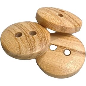 Olive Wood Buttons - 2 Holes / 5 Sizes - Reversible (12, 15, 18, 20 y 25 mm) - Manufactured in Europe (25 mm)