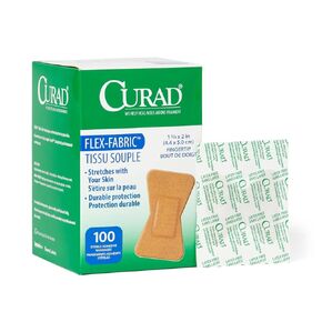 CURAD Flex-Fabric Adhesive Bandages for First Aid, 2 x 1.75 Inches Fingertip, 1,200 Count