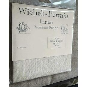 Wichelt Permin Premium Linen Cross Stitch Fabric 18" x 27" White Chocolate 28 Count …