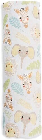 lulujo Baby Swaddle Blanket| Unisex Softest 100% Cotton Muslin Swaddle Blanket| Neutral Receiving Blanket for Girls & Boys | 47in x 47in Jungle in Saudi Arabia