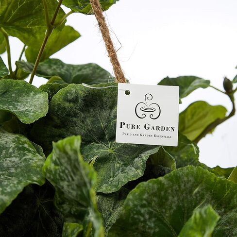 زهور صناعية من بيور جاردن، زهور إبرة الراعي البيضاء، مجموعة زهور طبيعية ونابضة بالحياة مع سلة للمنزل أو المكتب in Kuwait