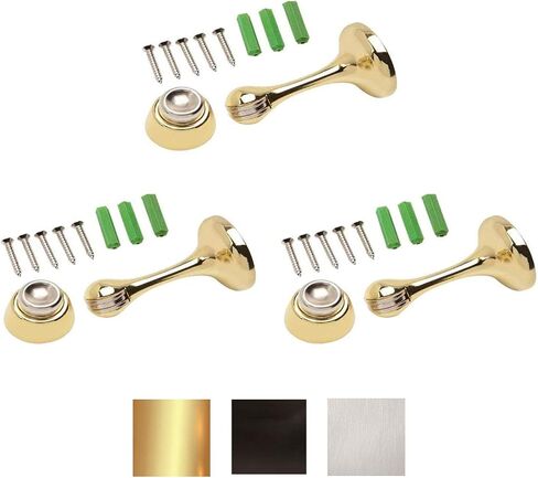 Magnetic Door Stop 3in. Catch Protects and Holds Premium-Grade (3-Pack, Oil-Rubbed Bronze) in Saudi Arabia